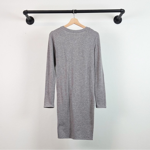 NWT Anthropologie Stateside Fleece Twist Front Mini Dress in Grey - Picture 6 of 7